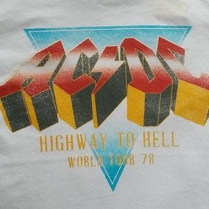 Chaser AC/DC Band Logo Graphic White T Shirt Medium New